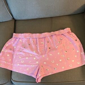 💗VS Pink ✨shine✨ cotton boxy shorts lounge pj sleep shorts sz XL NWT